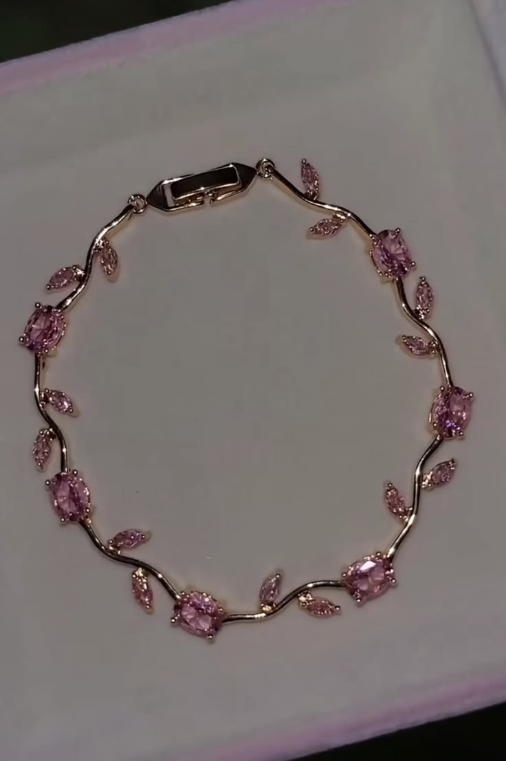 golden pink tulip braclet