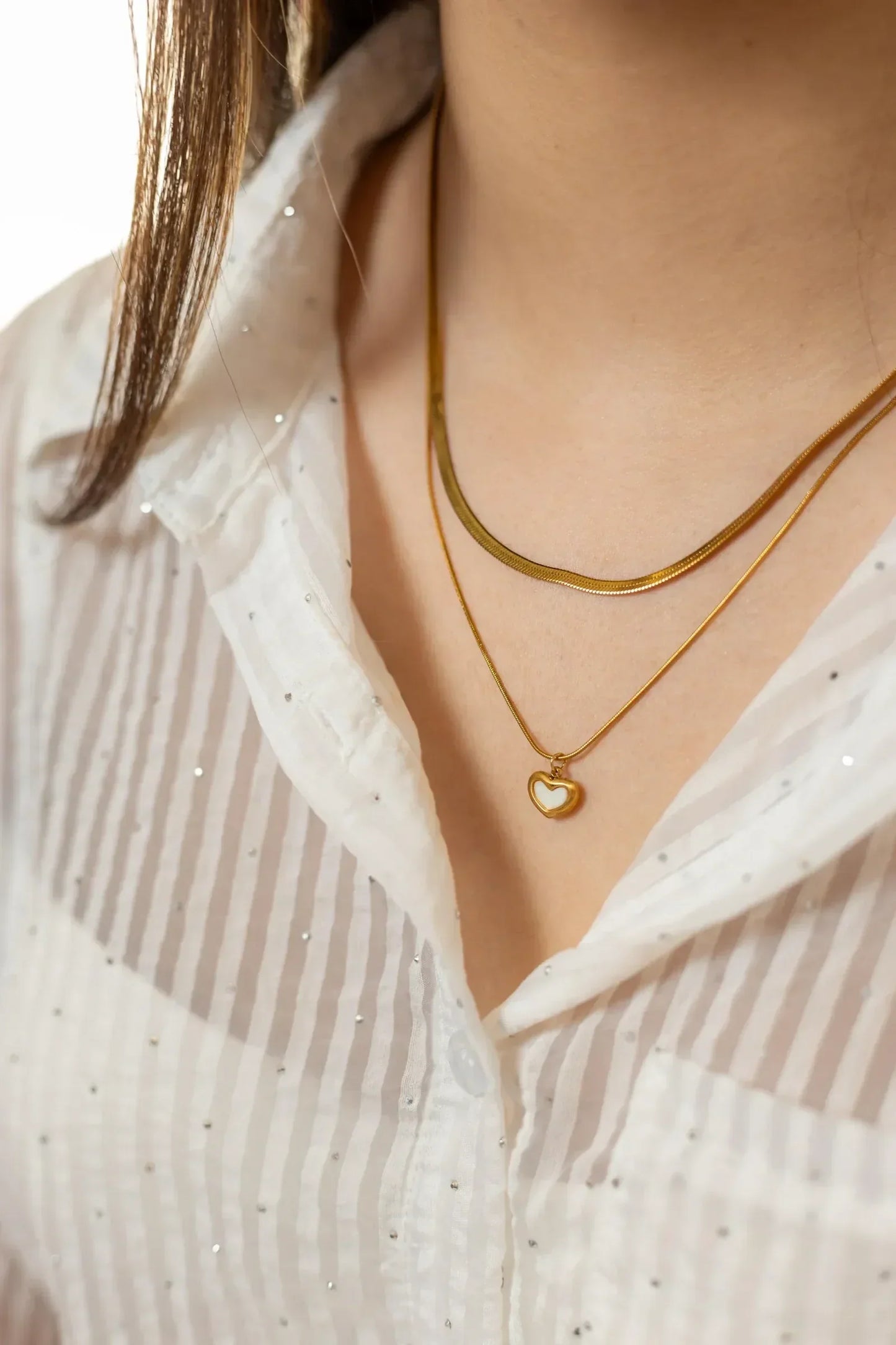 White Quartz Heart Necklace